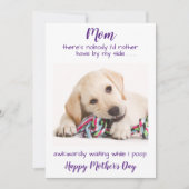 Funny Pet Photo Personalized Dog Ma Moederdag Feestdagenkaart (Voorkant)