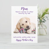 Funny Pet Photo Personalized Dog Ma Moederdag Feestdagenkaart (Staand voorkant)