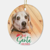 Funny Pet Photo Santa I is omgeven Keramisch Ornament (Links)