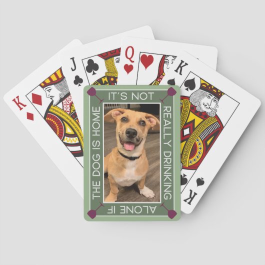 Funny Pet Portrait | Drink met de hond Pokerkaarten (Achterkant)
