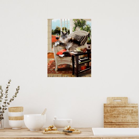 Funny Pet Poster Katten Happy Hour (Keuken)