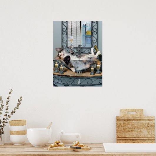Funny Pet Poster Tipsy Kat (Keuken)