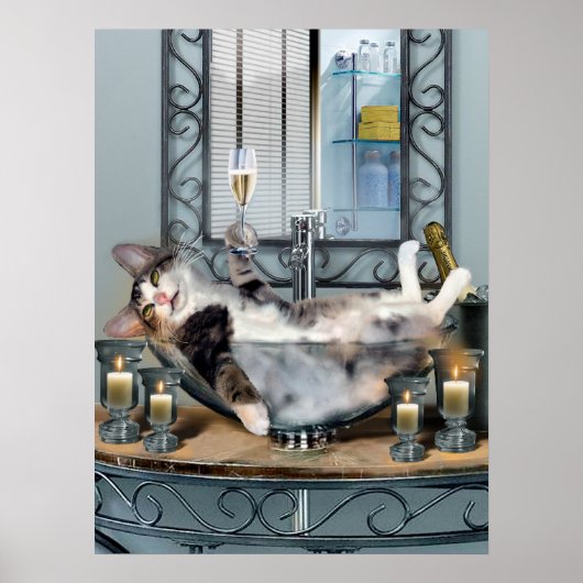 Funny Pet Poster Tipsy Kat (Voorkant)