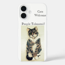 Funny Pet Quote Tabby Cat iPhone 16 Hoesje
