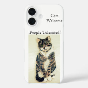 Funny Pet Quote Tabby Cat iPhone 16 Hoesje
