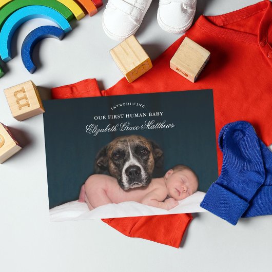 Funny Pet Sibling Birth Announement Kaart