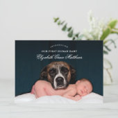 Funny Pet Sibling Birth Announement Kaart (Staand voorkant)