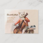 Funny Pet Sitter Card Cello-Plays Cat Visitekaartje (Voorkant)