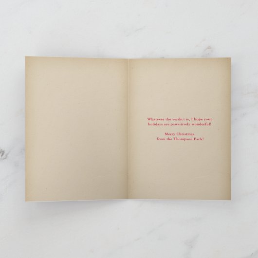 Funny Pet Themed Dog Photo Christmas Folded  Feestdagen Kaart (Binnen)