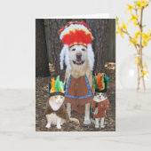 Funny Pets Big Chief Vaderdag Kaart (Gele Bloem)