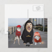 Funny Pets/Lab & Cats/Sup/Whazup Briefkaart (Voorkant / Achterkant)