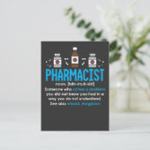 Funny Pharmacist Definition Pharmacy Employee Briefkaart (Staand voorkant)
