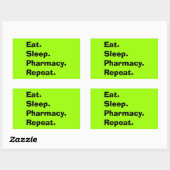 Funny Pharmacist geeft "Eat, Sleep, Pharmacy..." Rechthoekige Sticker (Vel)