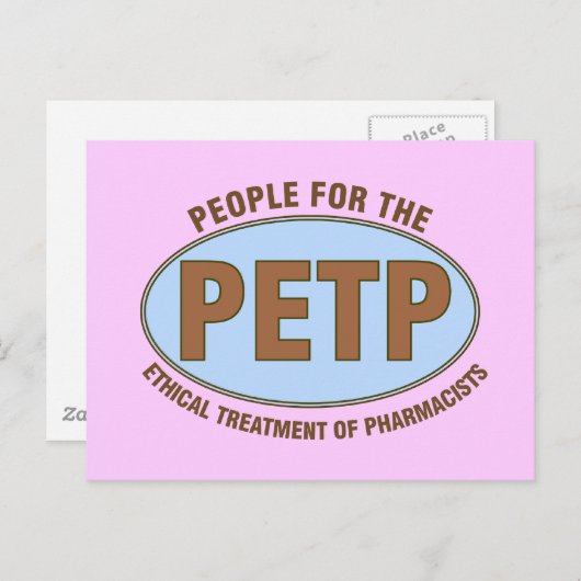 Funny Pharmacist geeft unieke "PETP"-ontwerp Briefkaart (Voorkant / Achterkant)