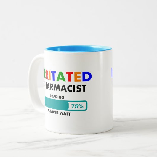Funny Pharmacist Loading T-Shirts Tweekleurige Koffiemok (Voorkant links)