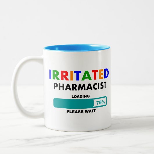 Funny Pharmacist Loading T-Shirts Tweekleurige Koffiemok (Links)