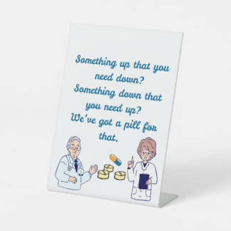 Funny Pharmacist Reclamebord Met Voetstuk