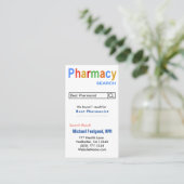 Funny Pharmacist Search Adverteren Visitekaartje (Staand voorkant)