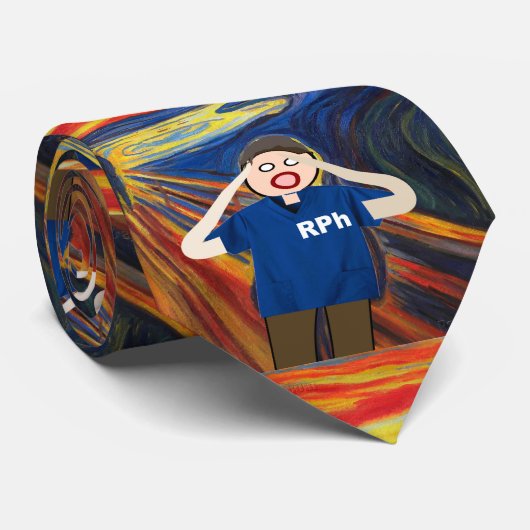 Funny Pharmacist Stropdas Van Gogh The Scream (Opgerold)