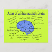 Funny Pharmacist's Brain Gifts Briefkaart (Voorkant)