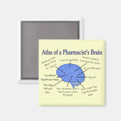 Funny Pharmacist's Brain Gifts Magneet (Voorkant / Achterkant)