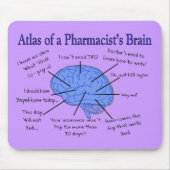 Funny Pharmacist's Brain Gifts Muismat (Voorkant)