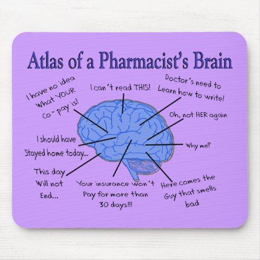 Funny Pharmacist's Brain Gifts Muismat (Voorkant)
