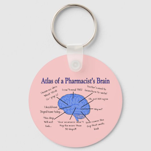Funny Pharmacist's Brain Gifts Sleutelhanger (Voorkant)