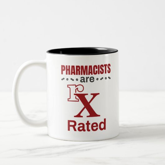 Funny Pharmacists zijn rX-gecertificeerd Tweekleurige Koffiemok (Links)
