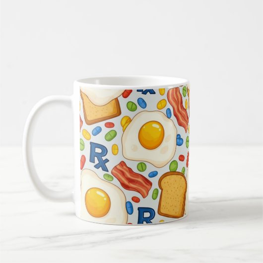 Funny Pharmacy Breakfast Rx Pattern Koffiemok (Links)