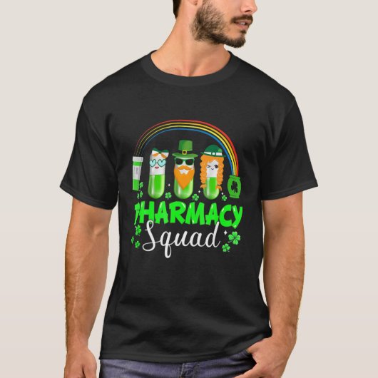 Funny Pharmacy Squad Leprechaun Pharmacist St Patr T-shirt (Voorkant)