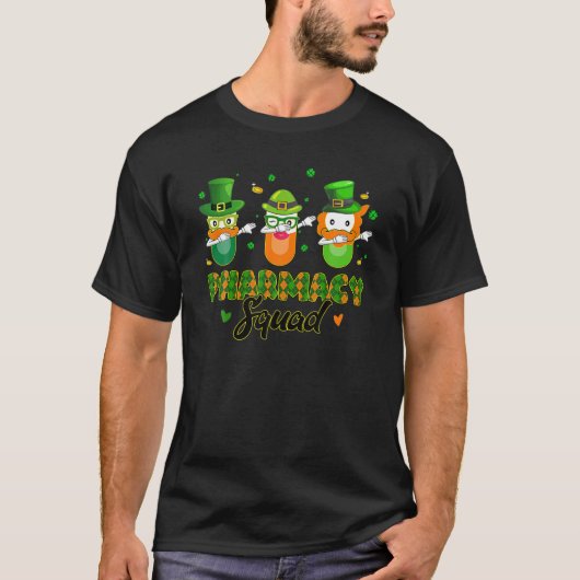 Funny Pharmacy Squad Leprechaun Pharmacist St Patr T-shirt (Voorkant)
