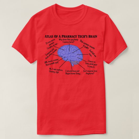 Funny Pharmacy Tech Brain 1 T-shirt (Design voorkant)