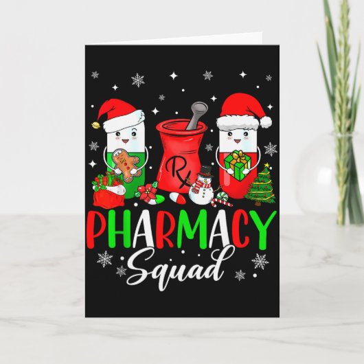 Funny Pharmacy Tech Squad Christmas Matching Holid Kaart (Voorkant)