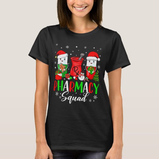 Funny Pharmacy Tech Squad Christmas Matching Holid T-shirt (Voorkant)