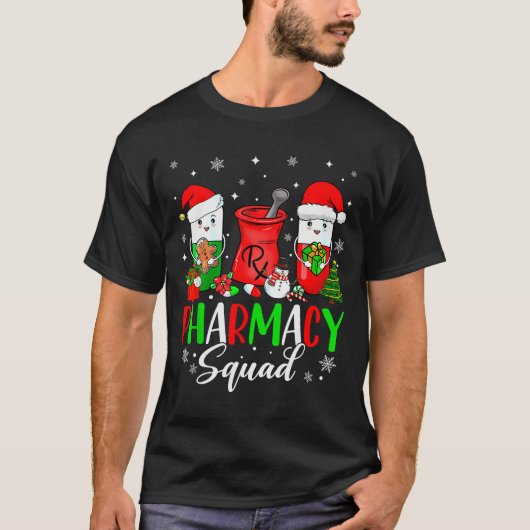 Funny Pharmacy Tech Squad Christmas Matching Holid T-shirt (Voorkant)