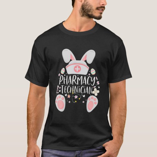 Funny Pharmacy Technicia Bunny Pharmacist Happy E T-shirt (Voorkant)