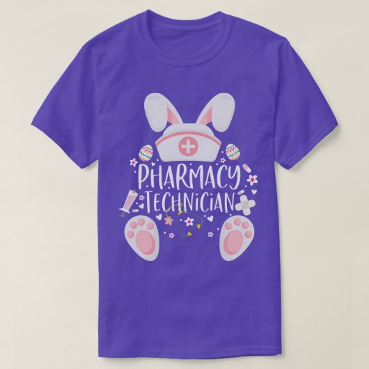 Funny Pharmacy Technicia Bunny Pharmacist Happy E T-shirt (Design voorkant)