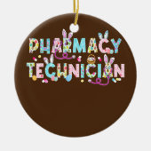 Funny Pharmacy Technicia Bunny Pharmacist Happy Keramisch Ornament (Voorkant)