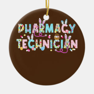 Funny Pharmacy Technicia Bunny Pharmacist Happy Keramisch Ornament