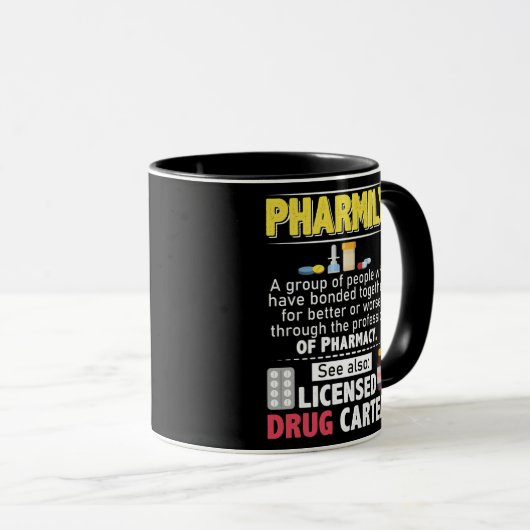 Funny Pharmacy Technician Pharmacist Jokes Mok (Voorkant rechts)