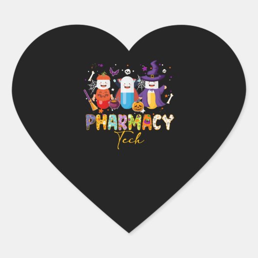 Funny Pharmacy Technicus Pharmacist Halloween Hart Sticker (Voorkant)