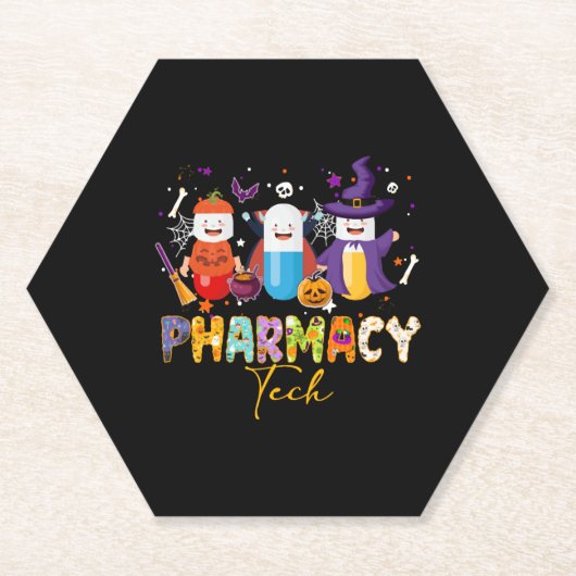 Funny Pharmacy Technicus Pharmacist Halloween Kartonnen Onderzetters (Voorkant)