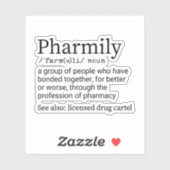 Funny Pharmily Definition, apotheker Sticker (Vel)