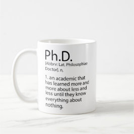 Funny PhD Definition Dictionary, Cool PhD Koffiemok