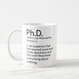 Funny PhD Definition Dictionary, Cool PhD Koffiemok