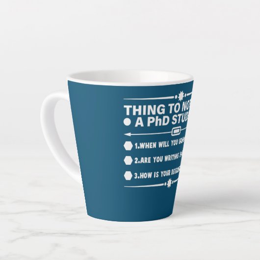 Funny PhD Doctorate Dissertation Doctor Degree Latte Mok (Linkerhoek)