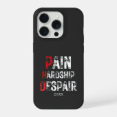 Funny PhD Graduation Pain Hardship Despair Quote iPhone Hoesje (Achterkant)