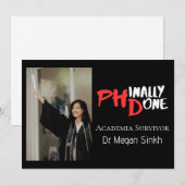 Funny PhD Graduation Phinally Done Photo Feestdagenkaart (Voorkant / Achterkant)