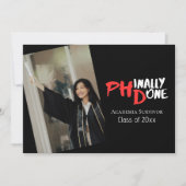 Funny PhD Graduation Phinally Done Photo Kaart (Voorkant)